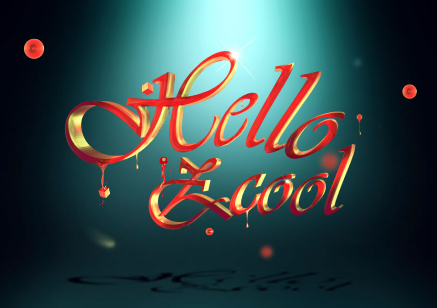 Photoshop CC 制作滴溅效果３Ｄ艺术字步骤解析