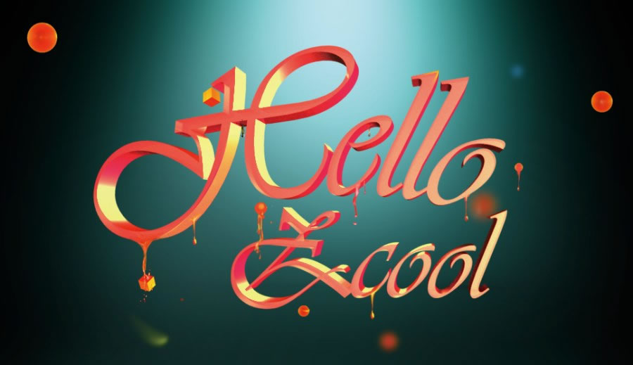 Photoshop CC 制作滴溅效果３Ｄ艺术字步骤解析