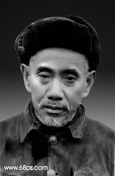 PS老照片修复教程：磨皮调色还原黑白旧照片