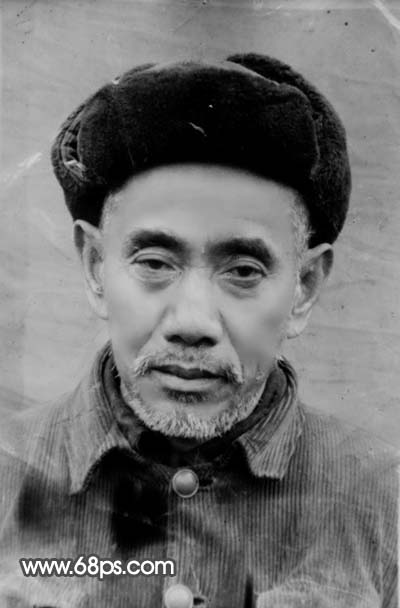 PS老照片修复教程：磨皮调色还原黑白旧照片