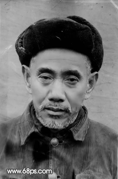 PS老照片修复教程：磨皮调色还原黑白旧照片