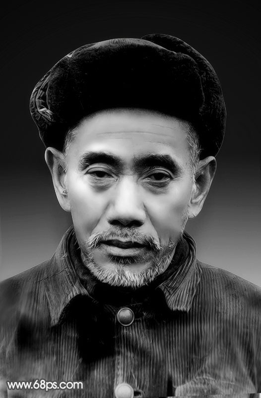 PS老照片修复教程：磨皮调色还原黑白旧照片