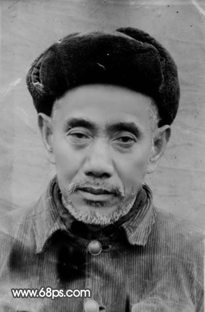 PS老照片修复教程：磨皮调色还原黑白旧照片
